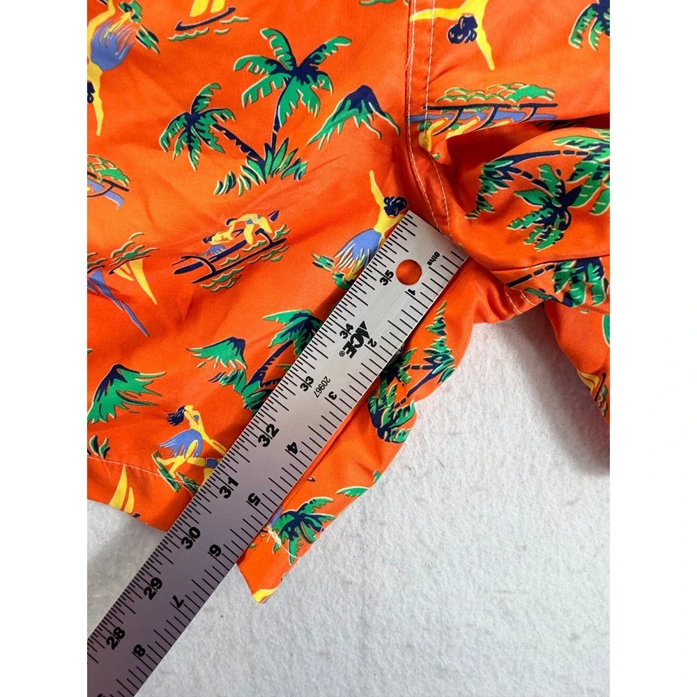 Polo Ralph Lauren Mens Orange Tropical Hula Sailboat Swim Trunks 1XB NWT